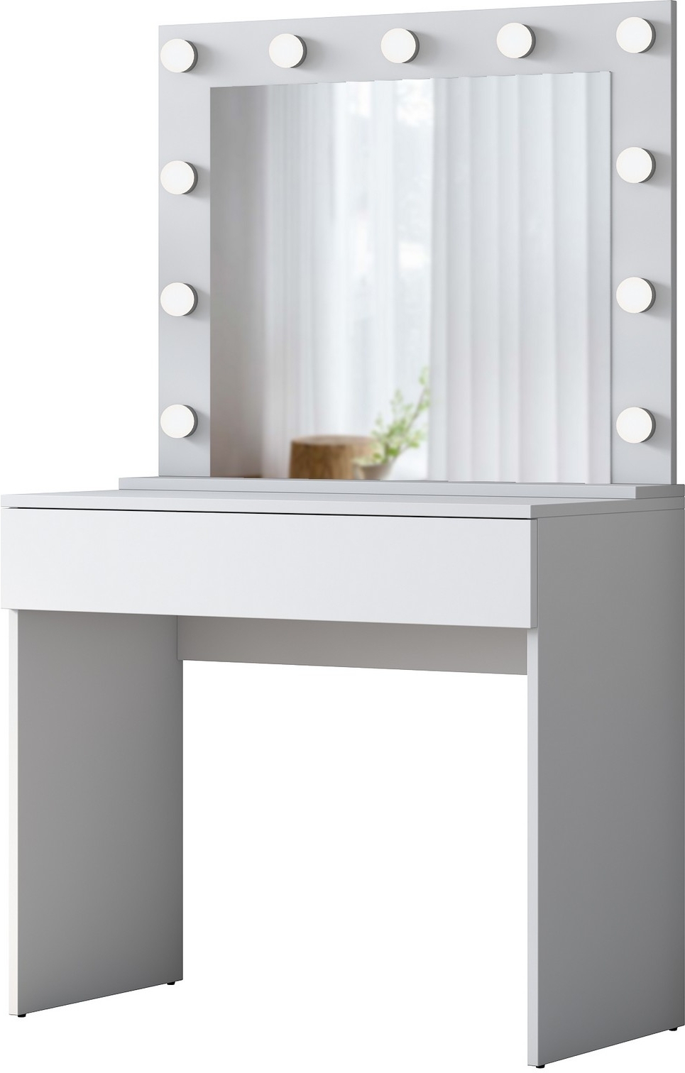 Bijou Schminktisch mit Spiegel 20 - 90 x 45 cm - Weiß Bijou Schminktisch mit Spiegel 20 - 90 x 45 cm - Weiß