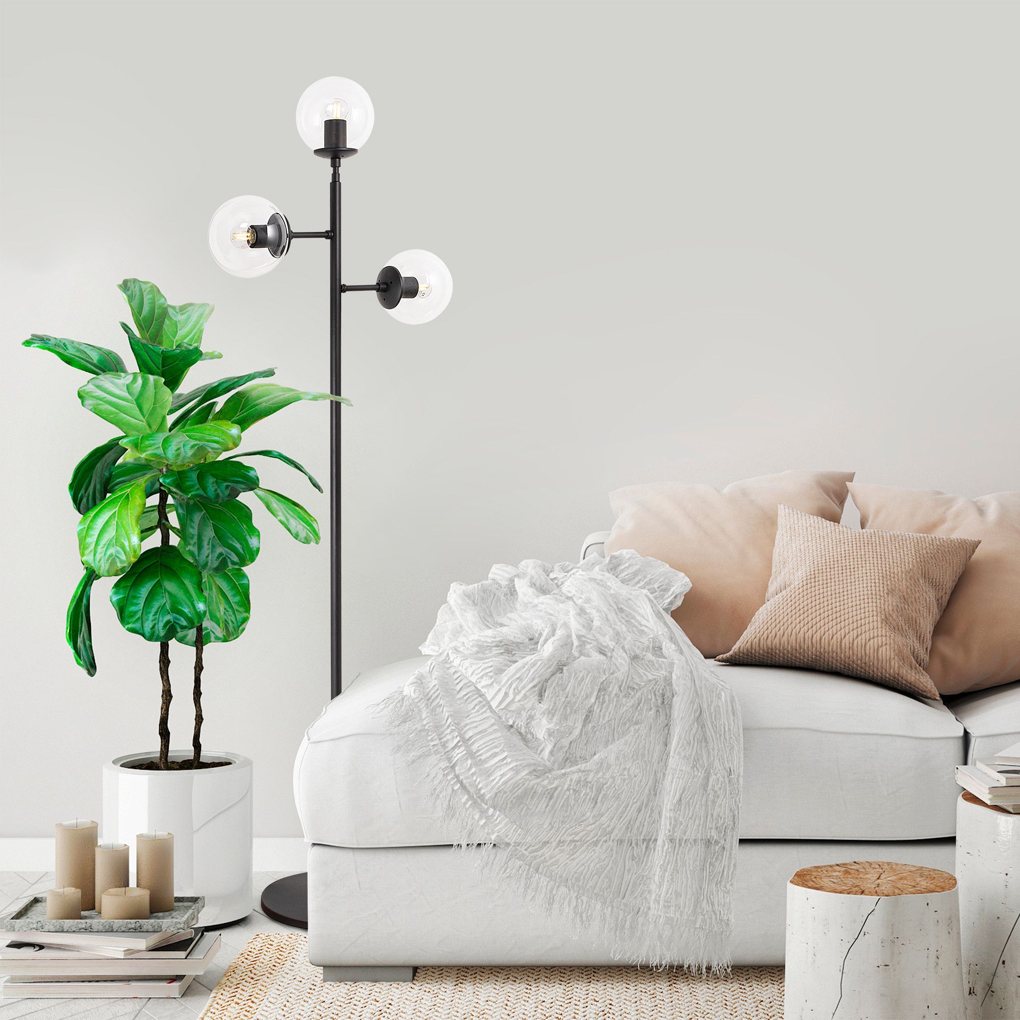 Atlas Stehlampe fertig - Schwarz Atlas Stehlampe fertig - Schwarz