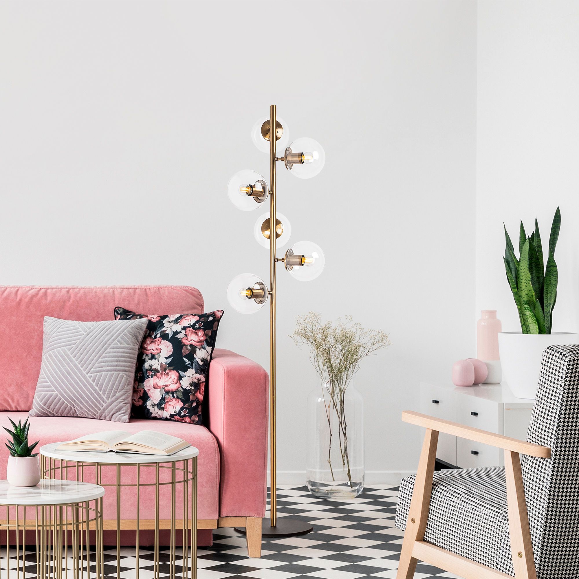 Facettierte Stehlampe klar - Vintage Facettierte Stehlampe klar - Vintage