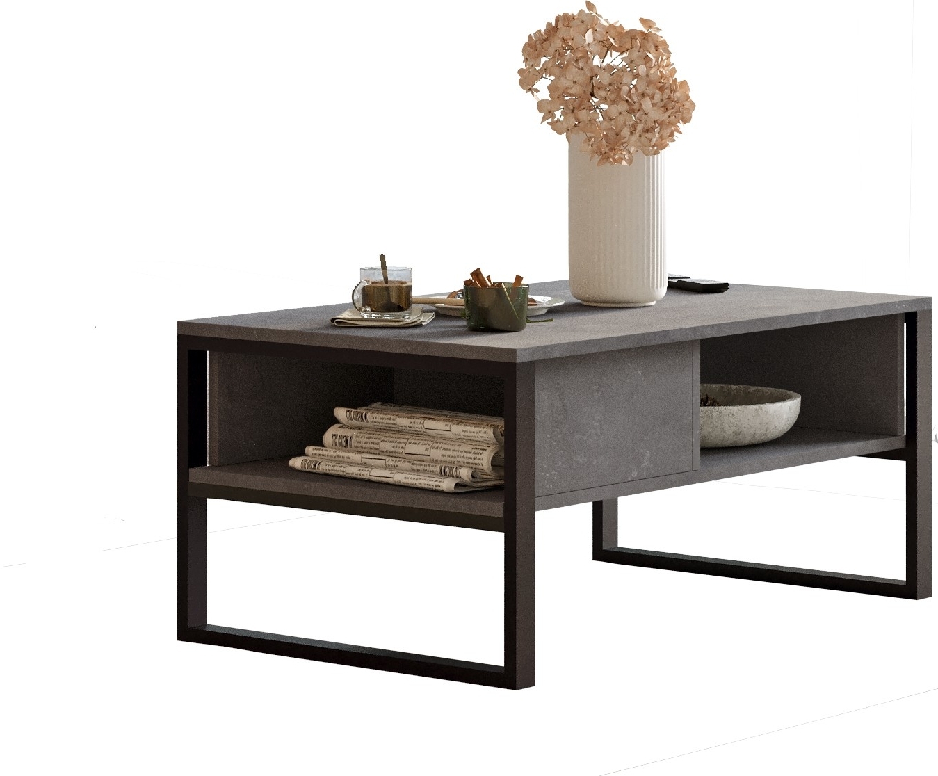 Couchtisch aus Metall 100 x 59,7 cm - Silber Couchtisch aus Metall 100 x 59,7 cm - Silber