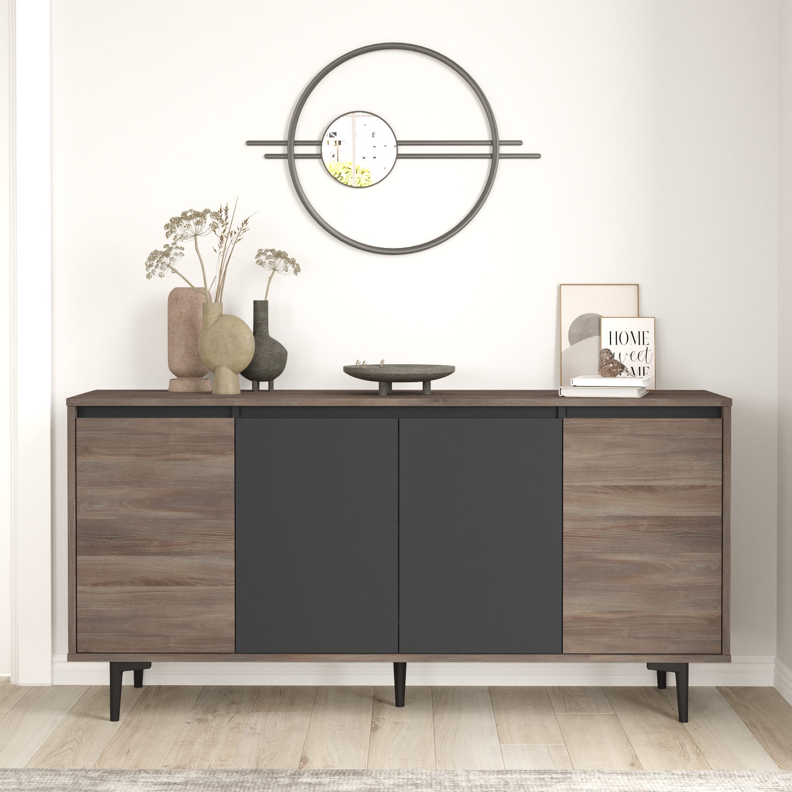 Aristo Sideboard - Braun/Anthrazit + M�belf��e