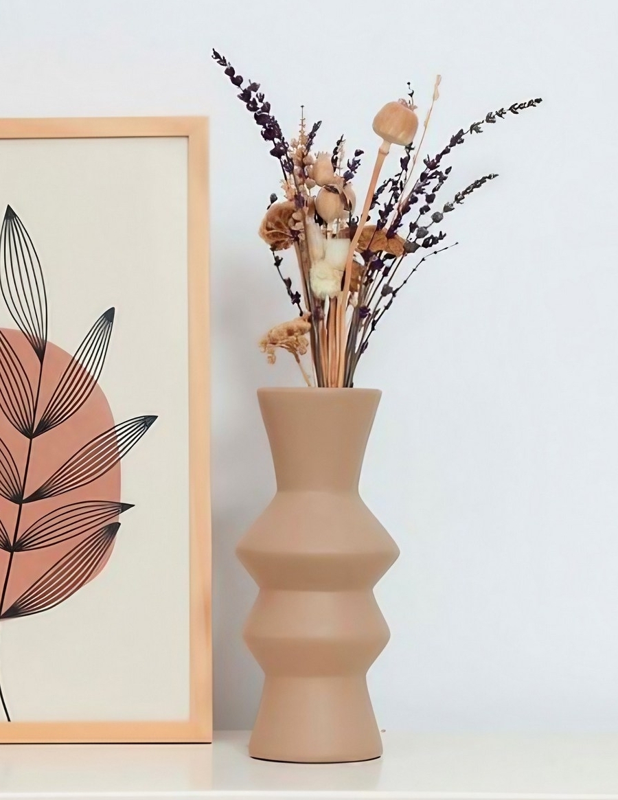 Rolo Vase - Hellbraun