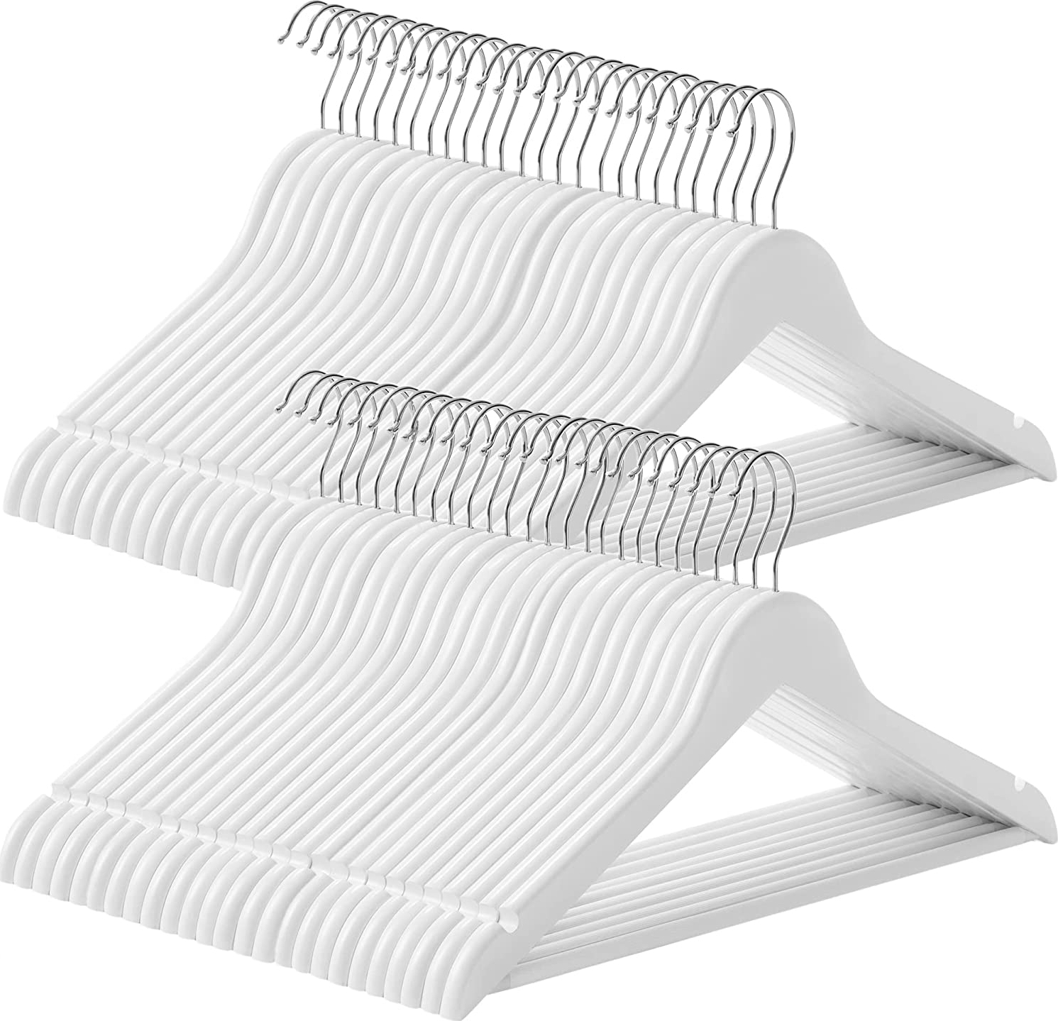 Kleiderb�gel, Holz, 44,5 cm, 50er-Pack - Wei�