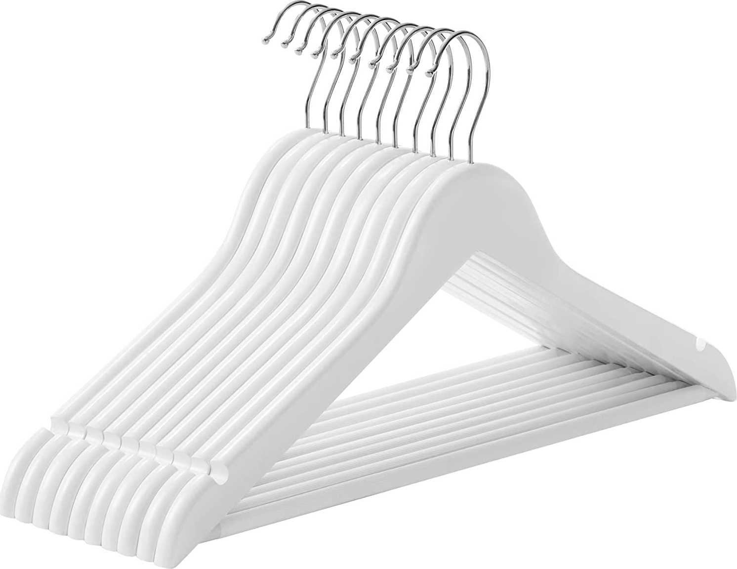 Kleiderb�gel, Holz, 44,5 cm, 10er-Pack - Wei�