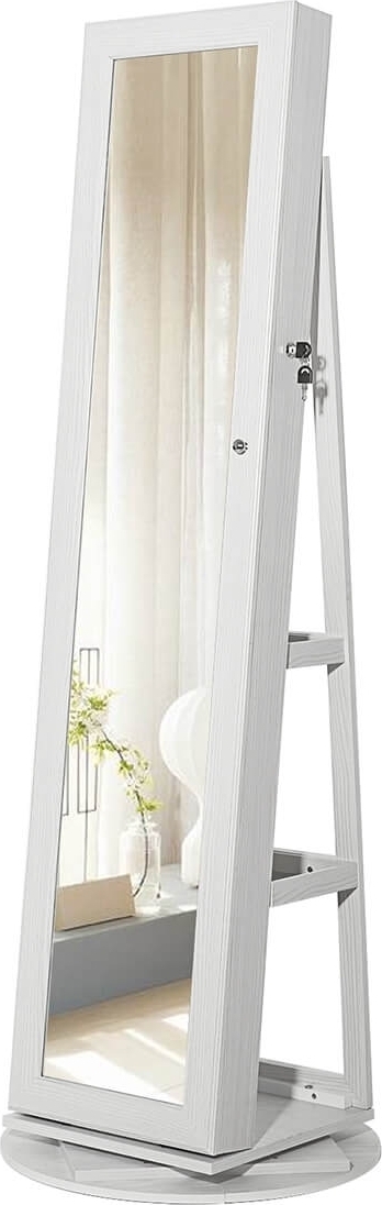 Rubinweißer Schmuckschrank mit Spiegel Rubinweißer Schmuckschrank mit Spiegel