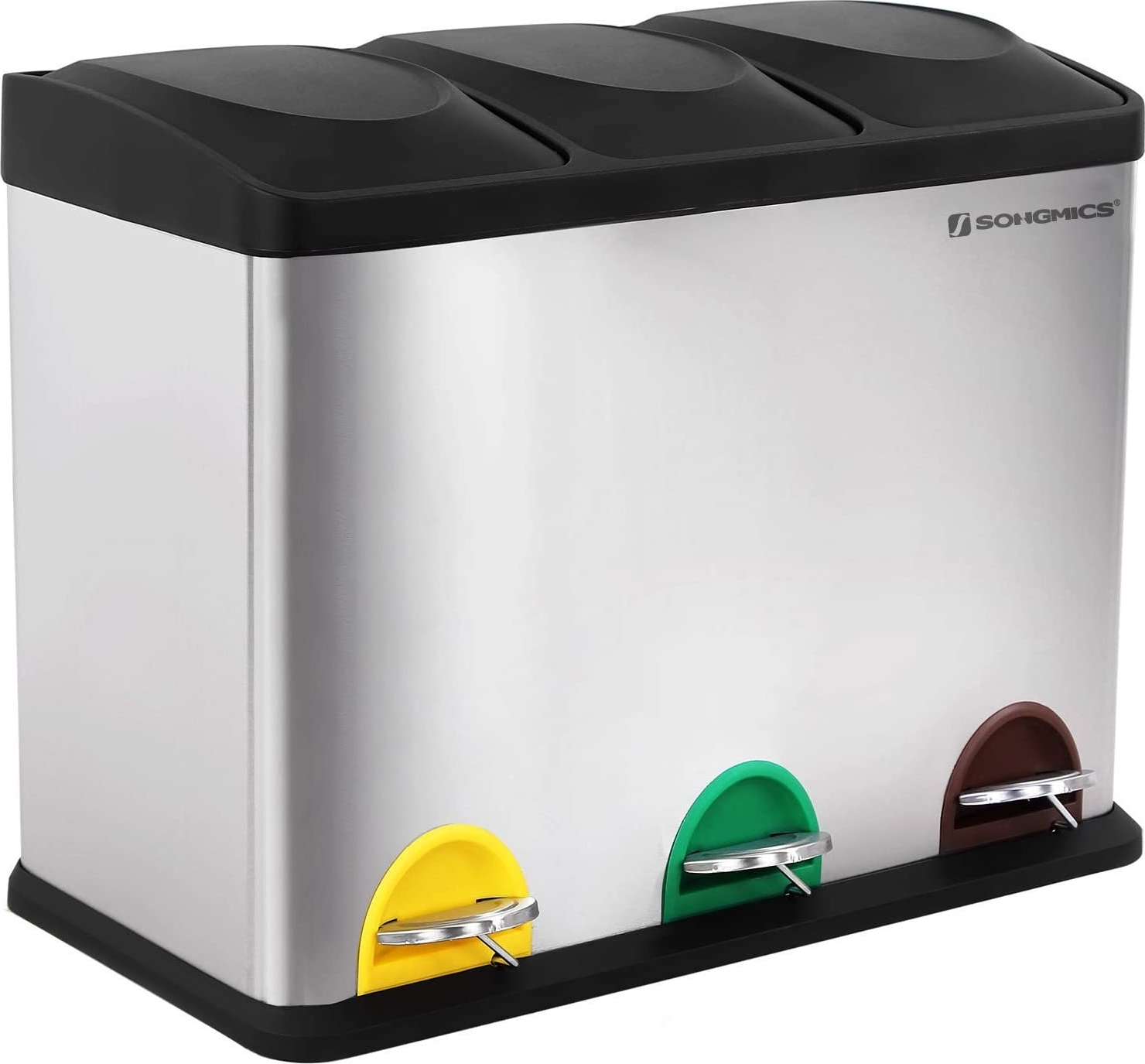 Maiken Abfalleimer 54 l - Silber/schwarz