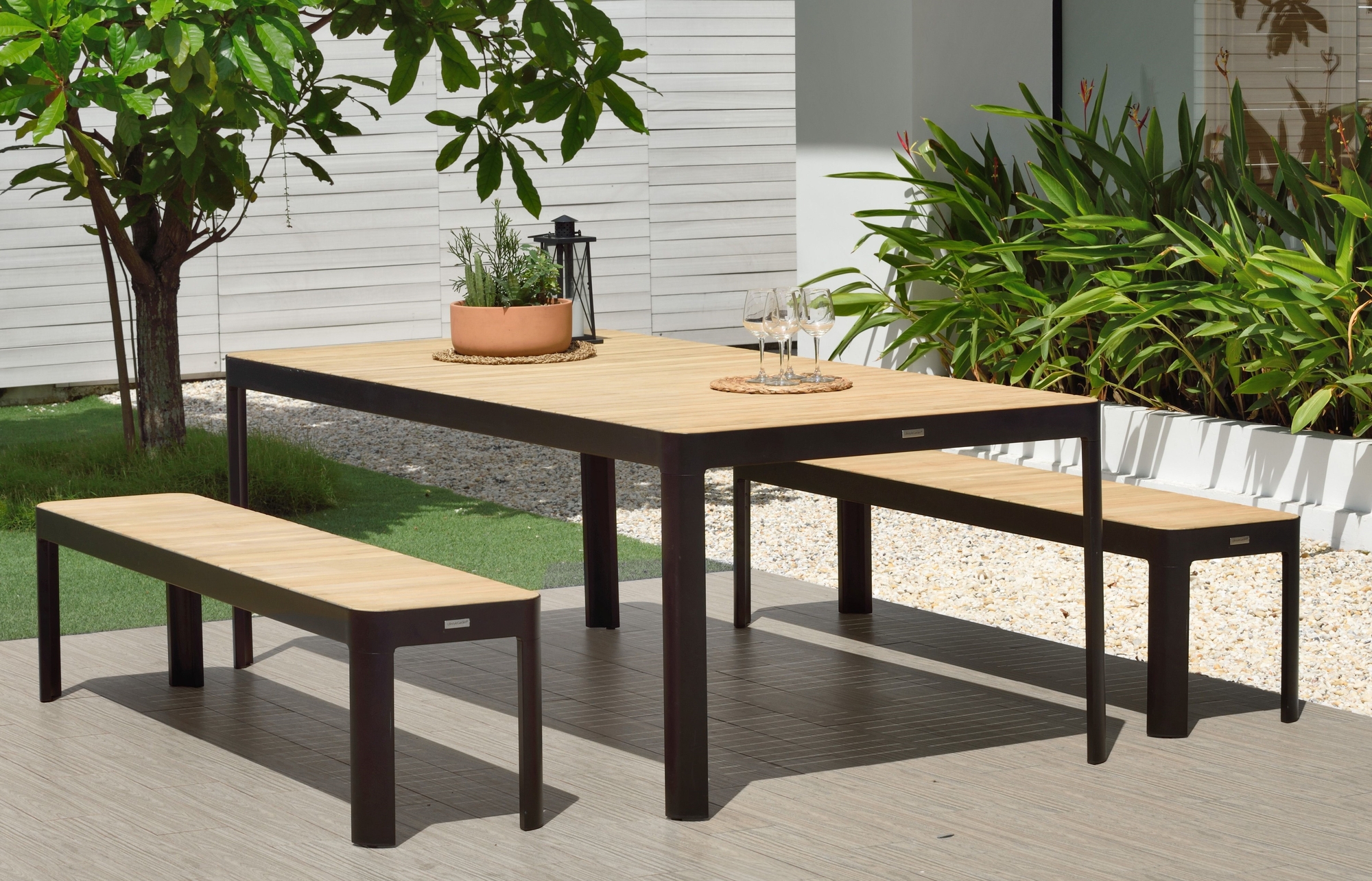 Portals Essgruppe 21 - Schwarz/Teak