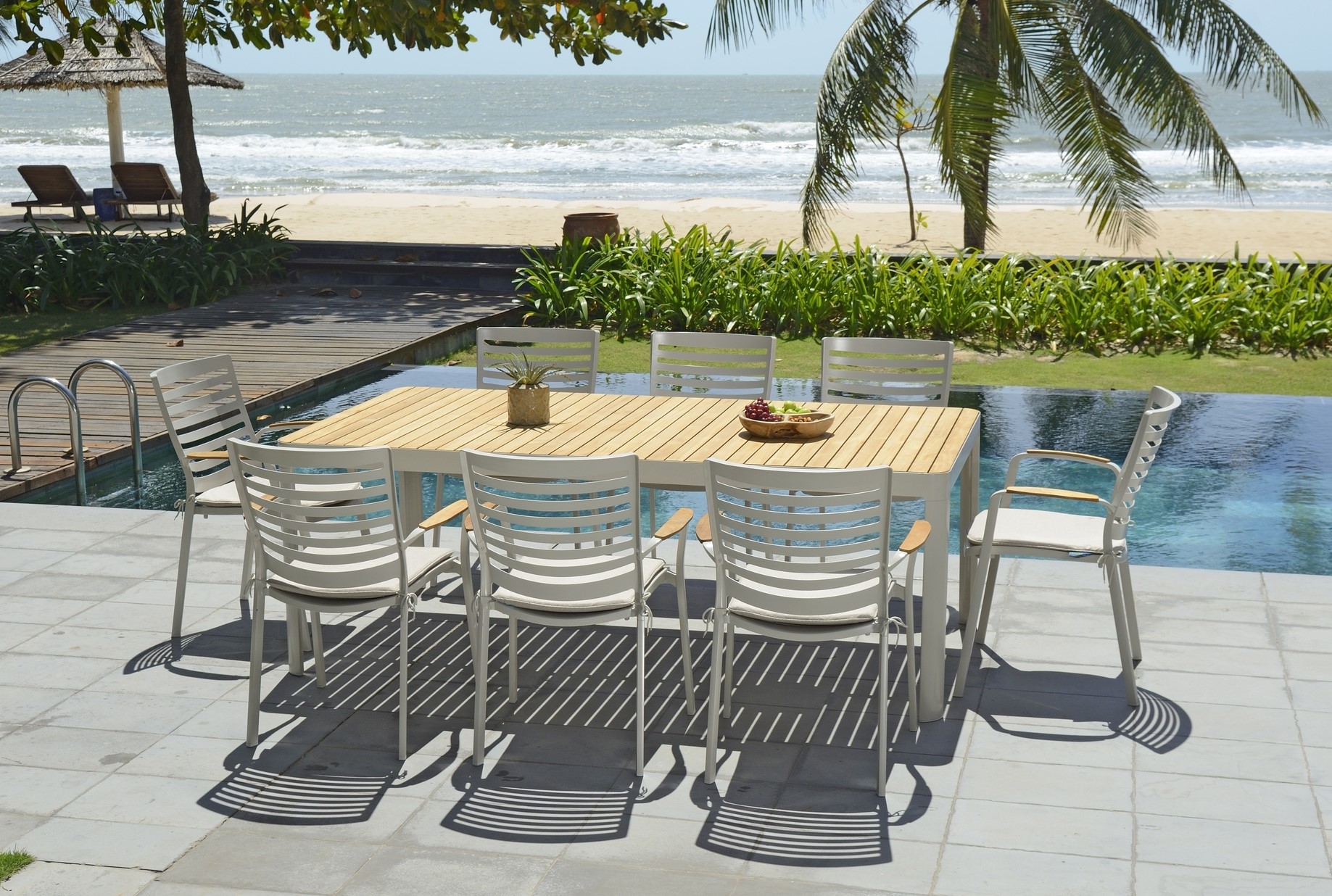 Portals Essgruppe 18 - Wei�/Teak