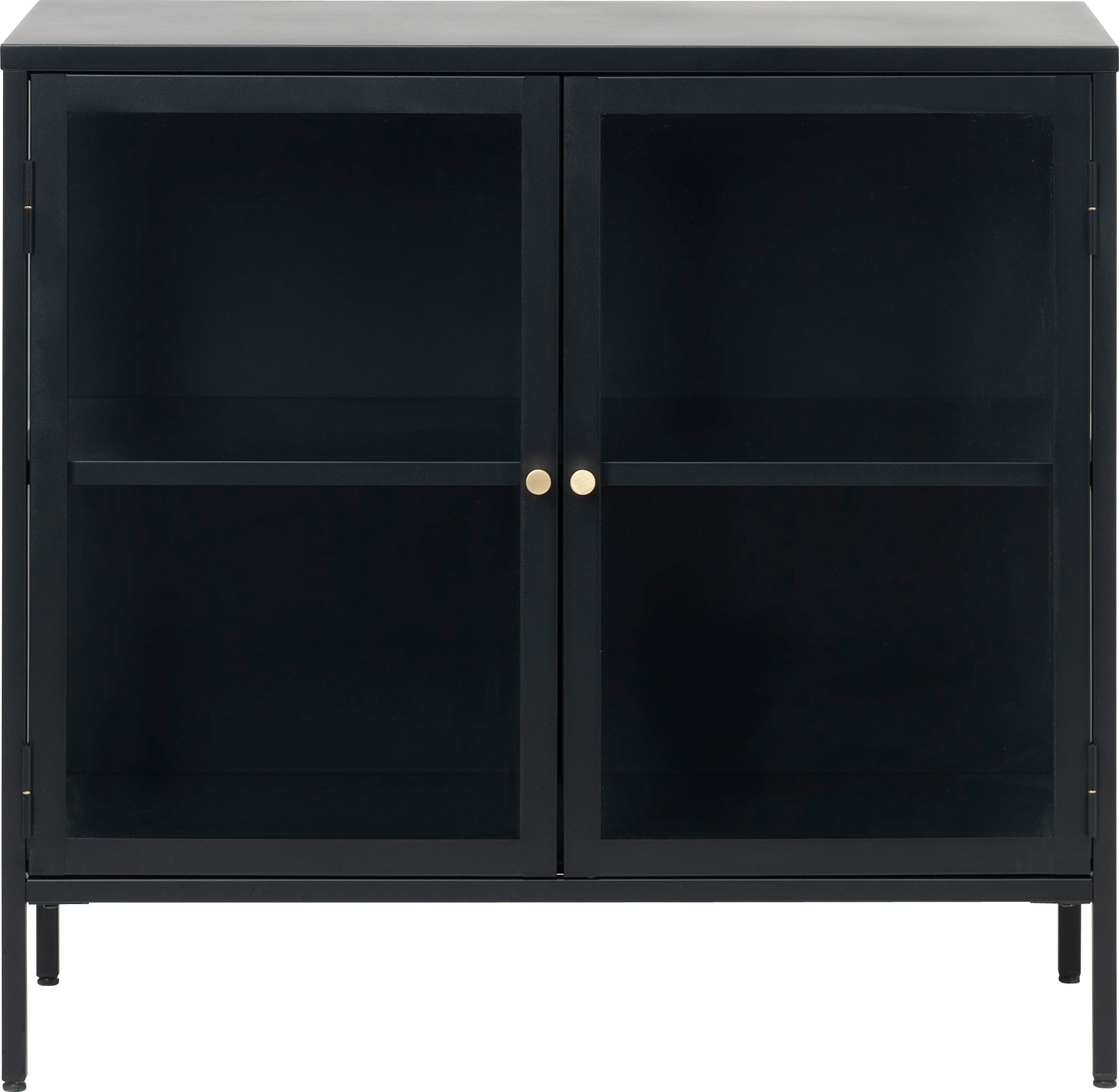 Cliff Sideboard mit 3 T�ren - Schwarz/ Klarglas COPY