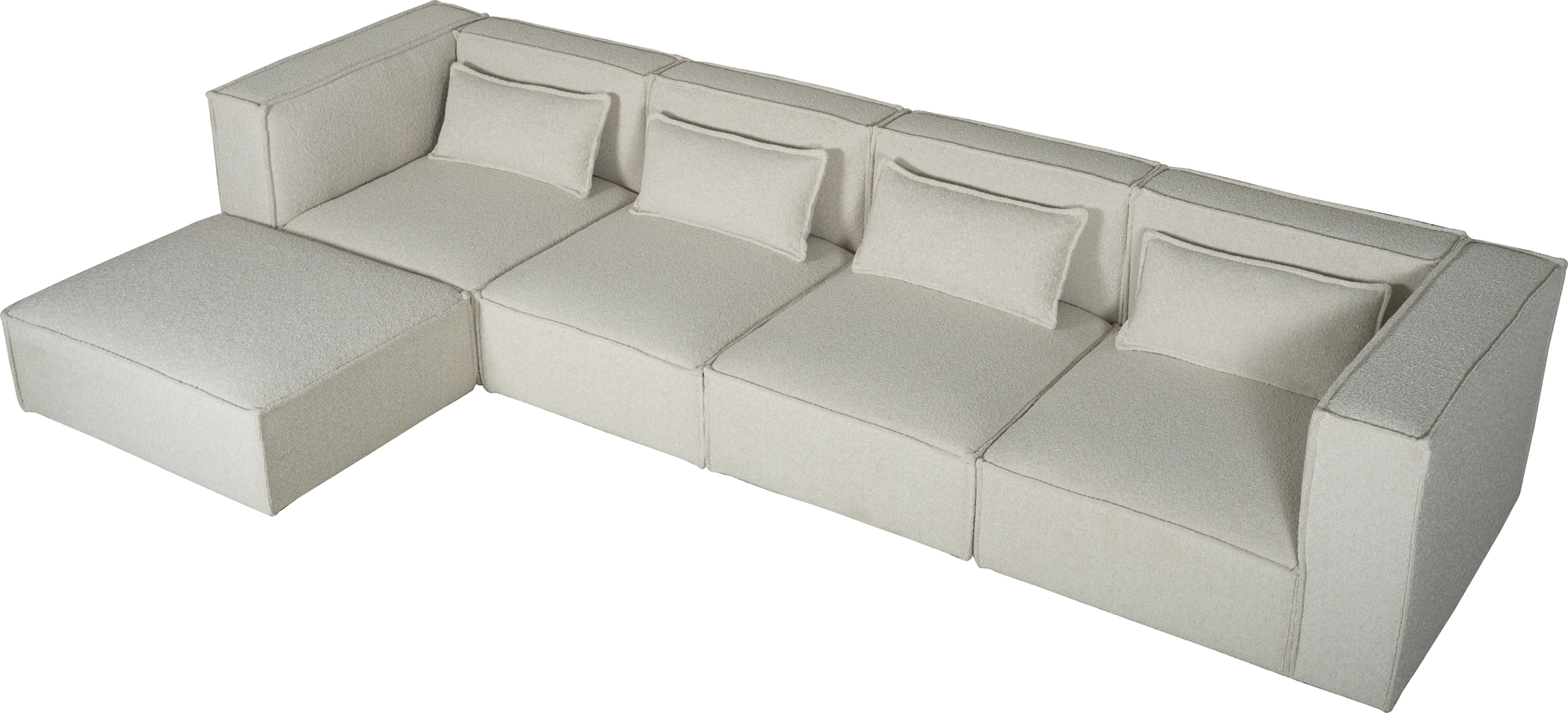 Nees Modulsofa aus wei�em Boucl� - Combo 1