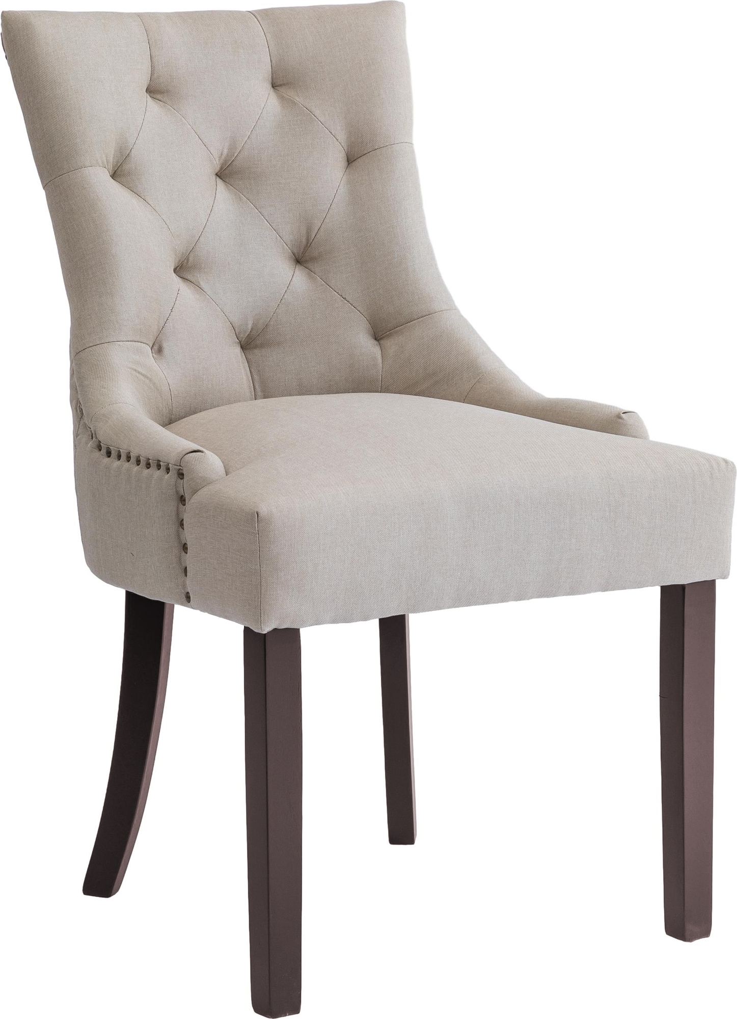 Tuva Esszimmerstuhl, beige mit dunkelbraunen Beinen