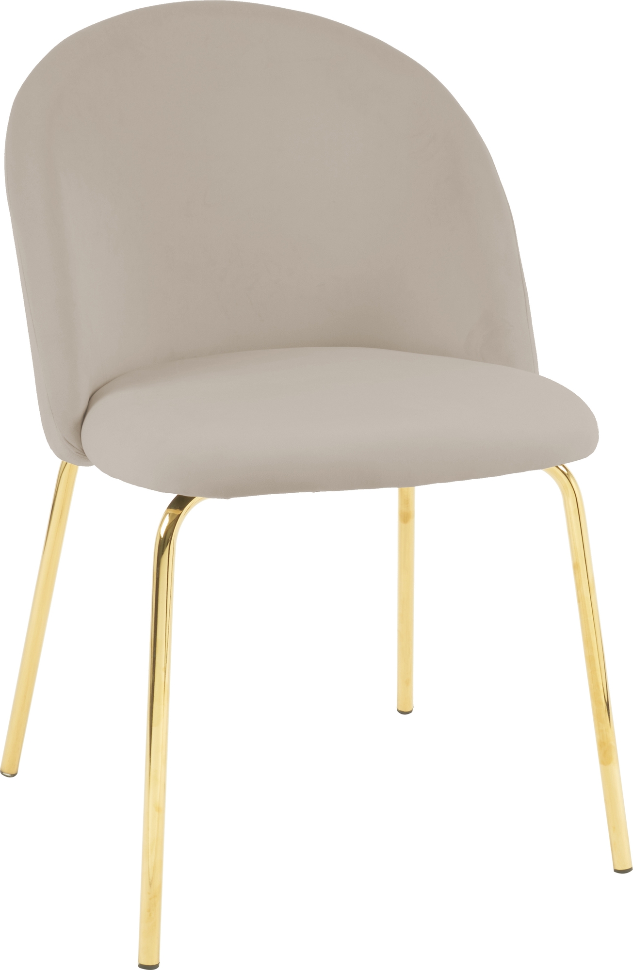 Giovanni-Stuhl in beigefarbenem Samt mit Messingbeinen