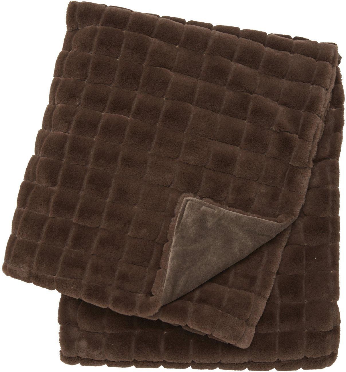 Luna Plaid 120 x 150 cm - Dunkles Nougat