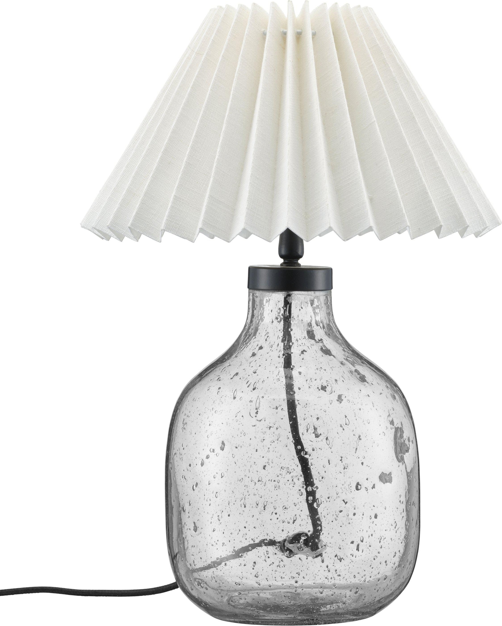 Groove Tischlampe - Klares Glas/Offwhite