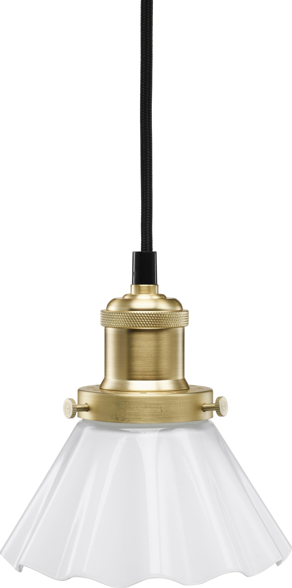 August Plissee-Fensterlampe - Opalglas/Messing - 15 cm