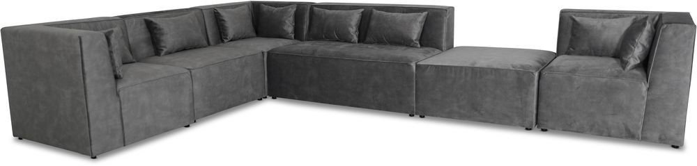 Modular aufbaubares Ecksofa - Hellgrau