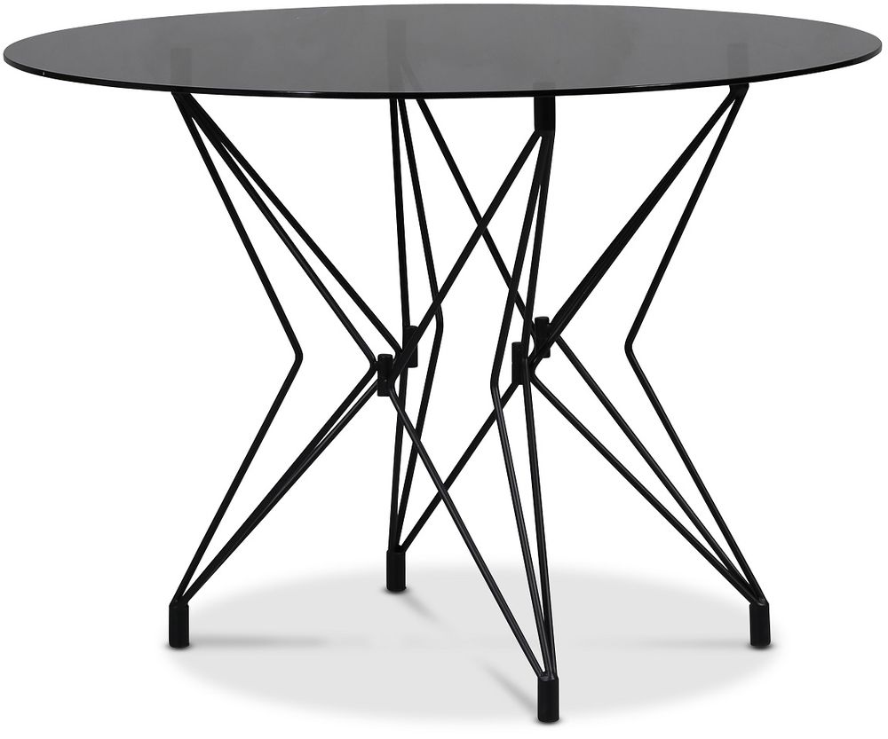 Zoo runder Esstisch mit Glasplatte �105 cm - Schwarz / Get�ntes Glas