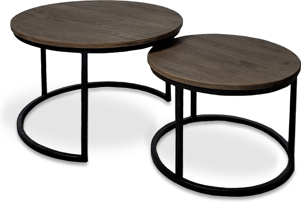 Portland Beistelltisch �75/48 cm - Ger�ucherte ge�lte Eiche/schwarz