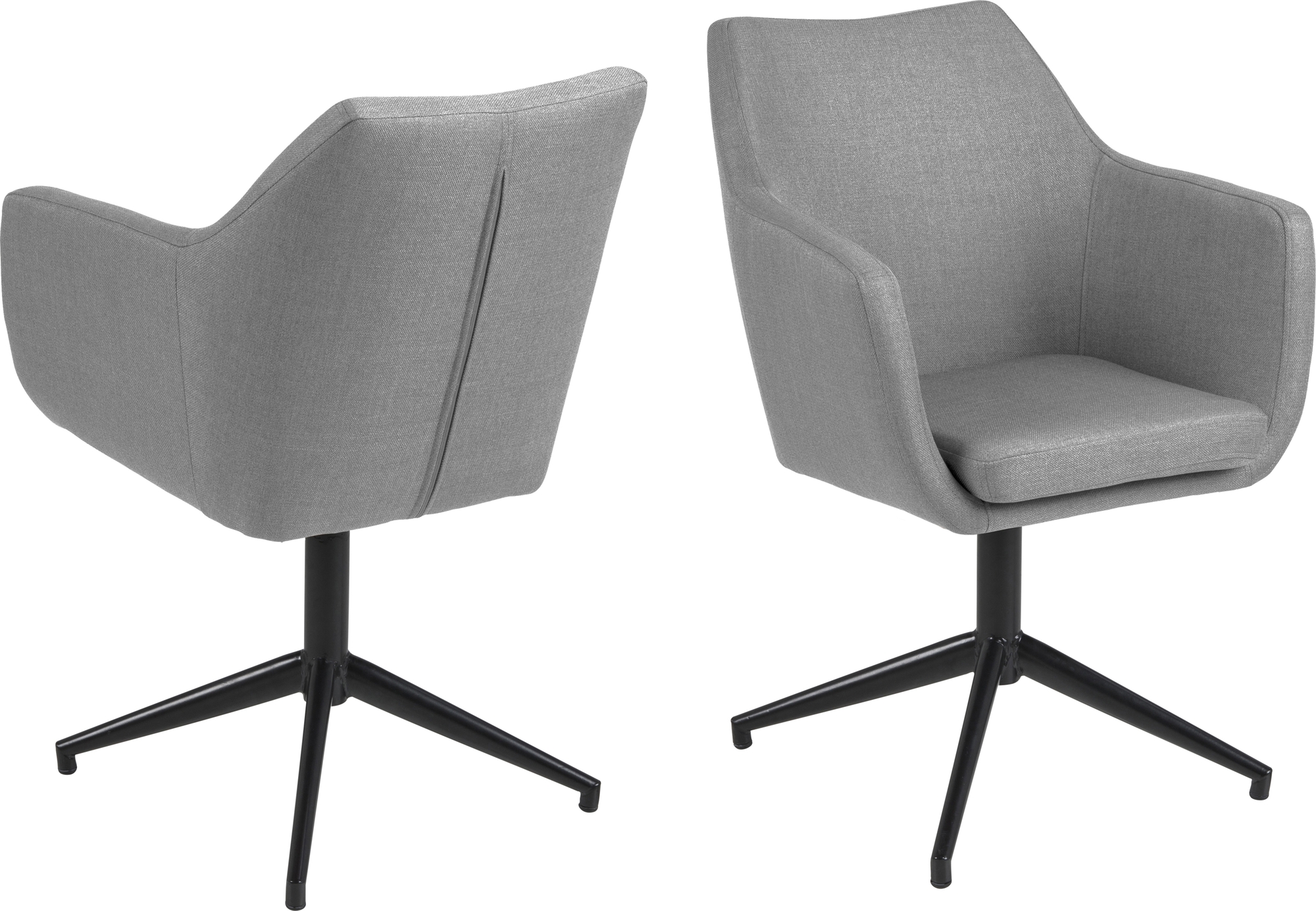 Sessel Nora - Hellgrau/Schwarz