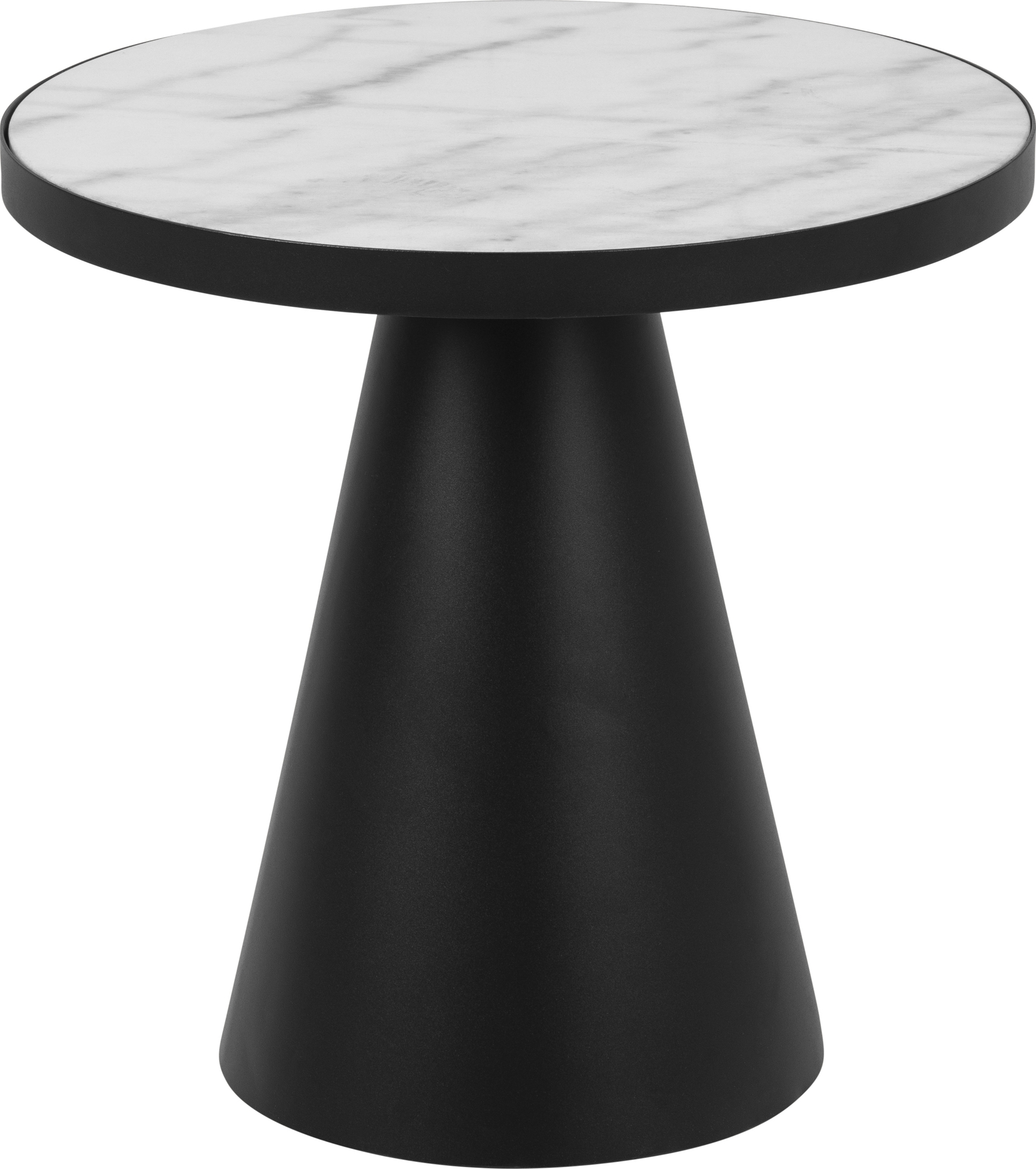 Soli Couchtisch �45 cm - Wei�er Marmor/Schwarz