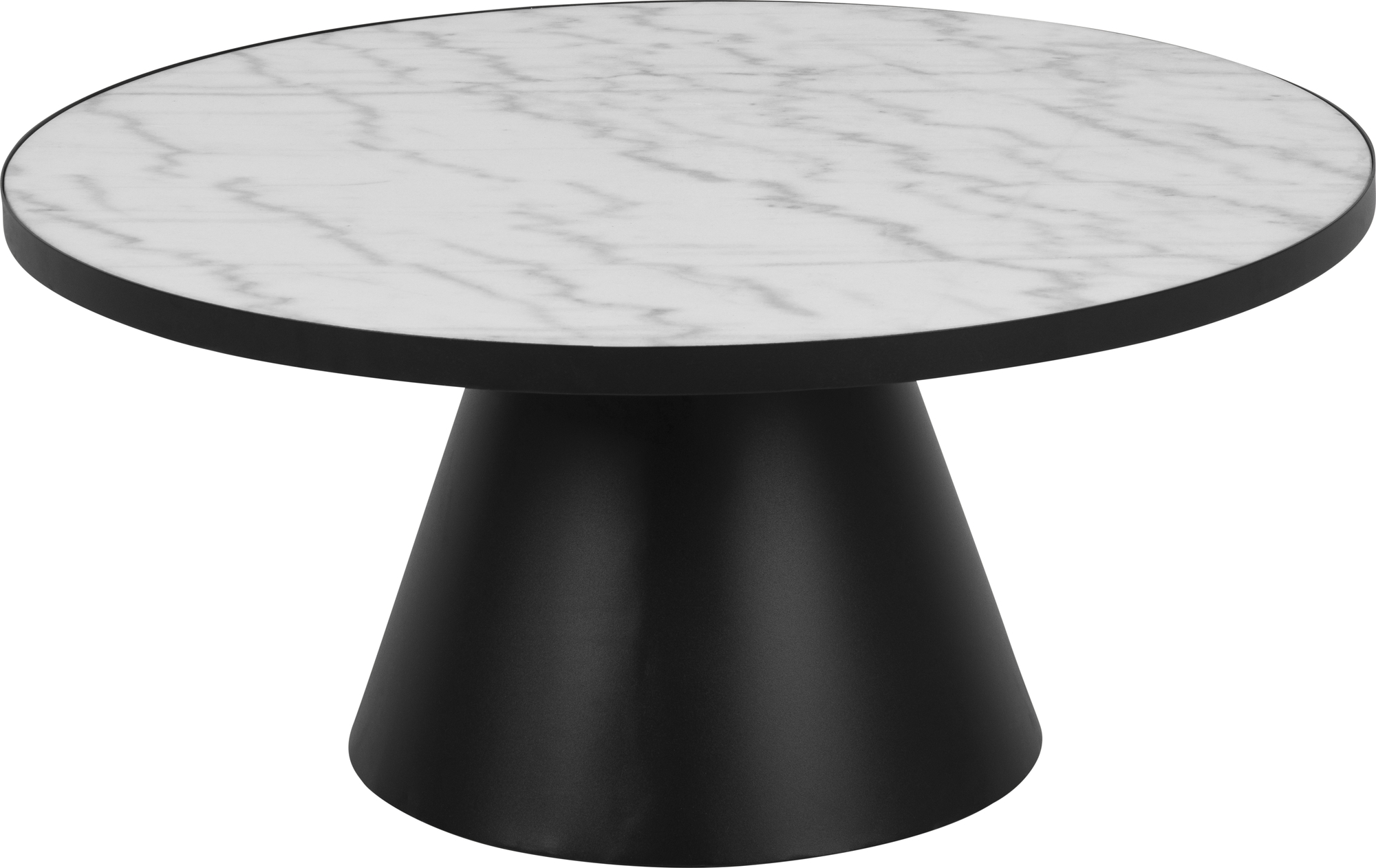 Soli Couchtisch �85 cm - Wei�er Marmor/Schwarz