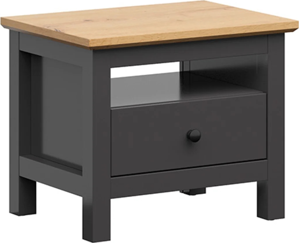 Hesen Nachttisch - Graphit/Eiche