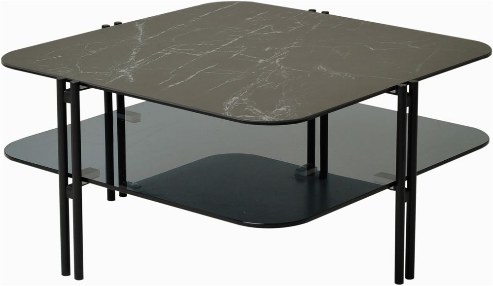 Hayes Couchtisch 80 x 80 cm - Schwarze Keramik/Glas Hayes Couchtisch 80 x 80 cm - Schwarze Keramik/Glas