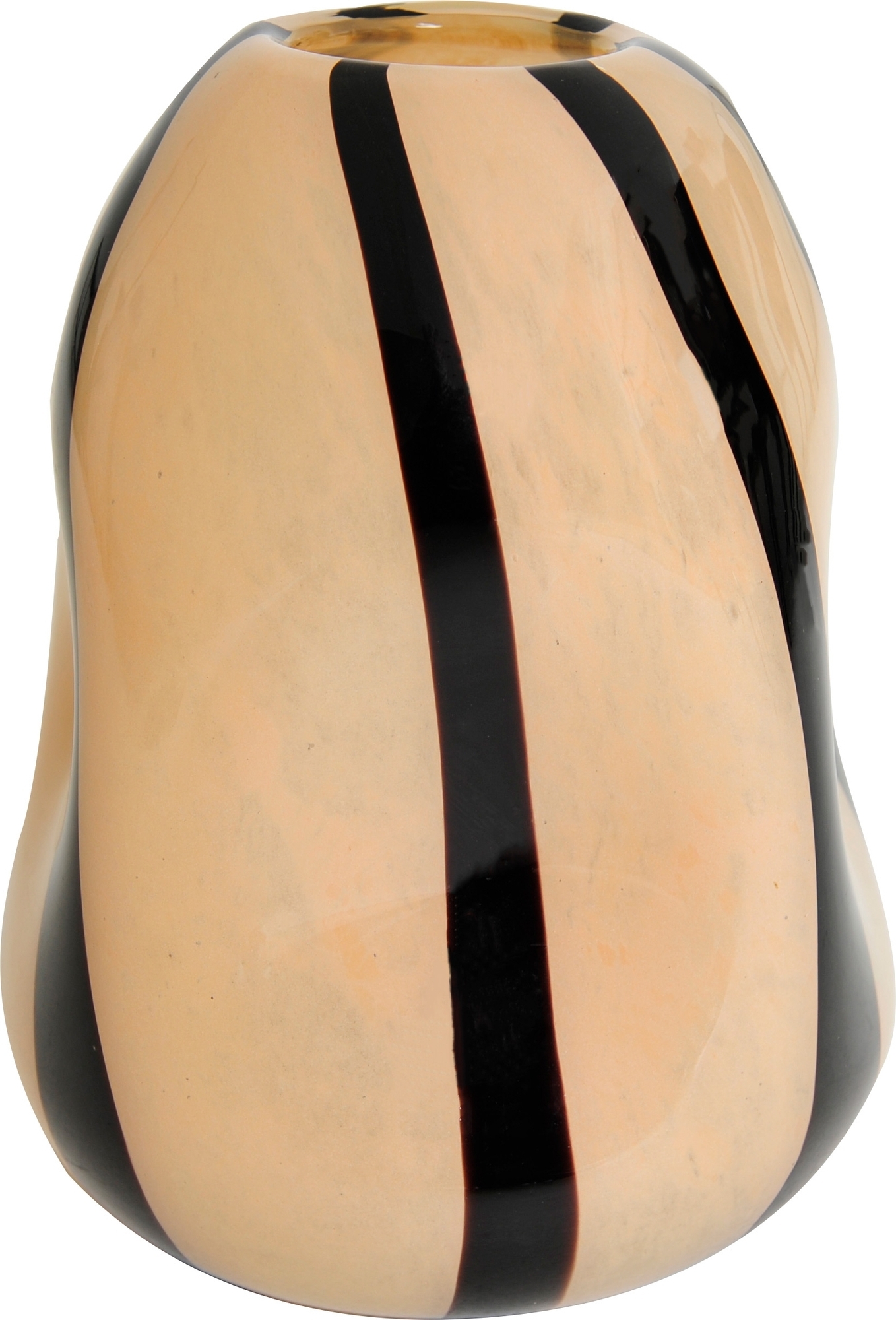 Metina Glasvase - Beige/Schwarz