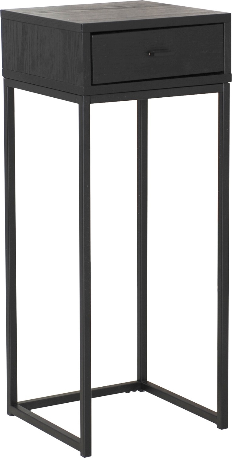 Regal-Nachttisch - Schwarz lackiertes Eschenfurnier/Schwarz