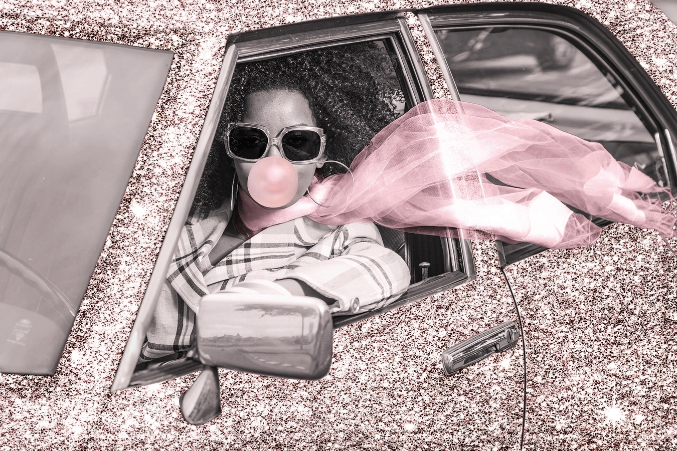 Glasmalerei - 80 x 120 cm - Dame