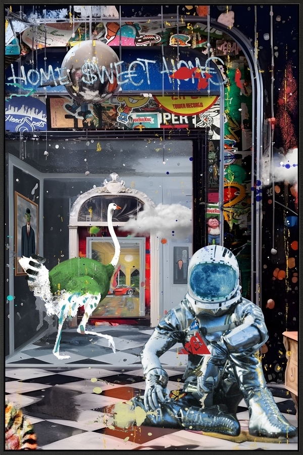 Leinwand mit schwarzem Rahmen - 80 x 120 cm - X-Space