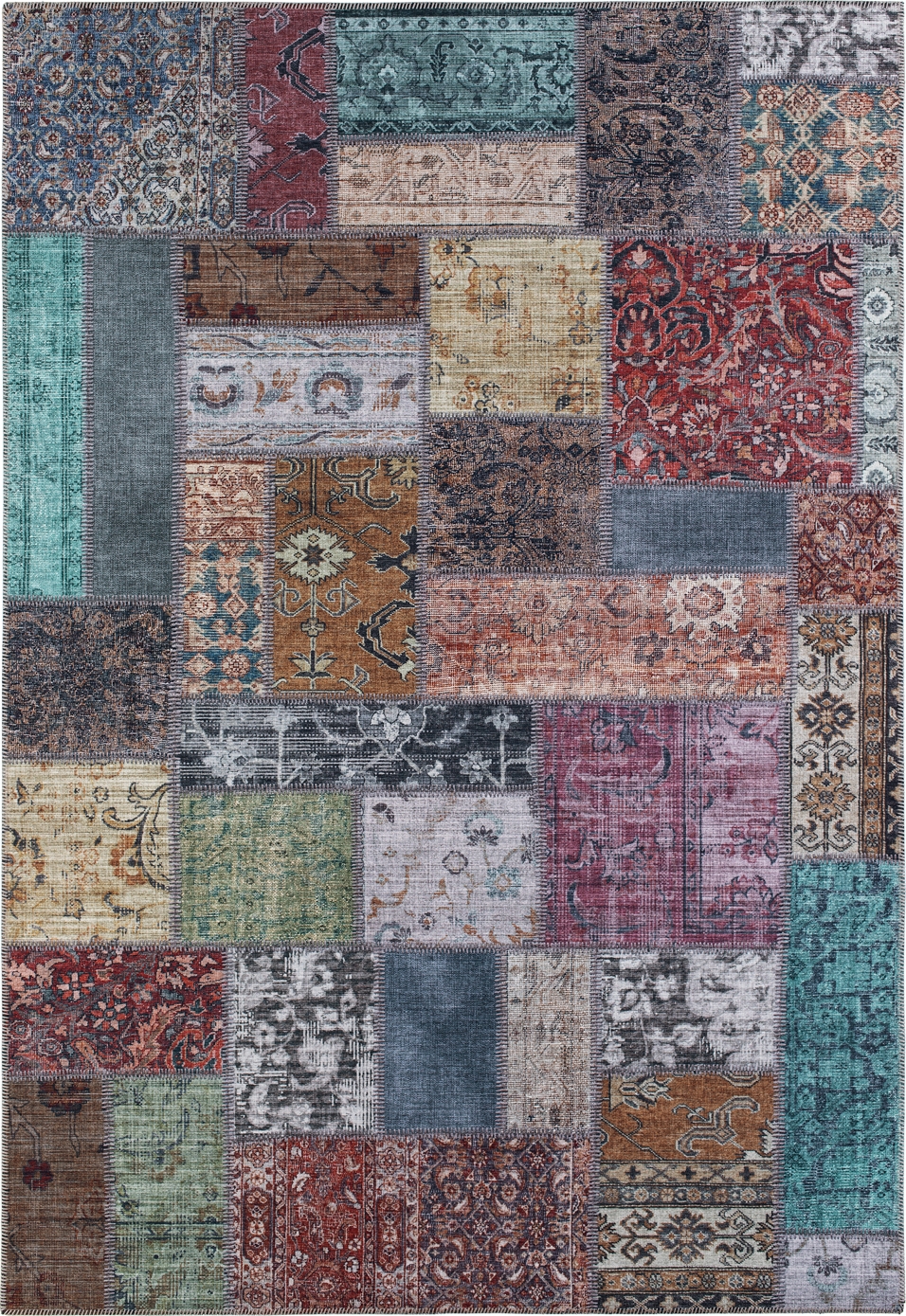 Patchwork-Patchwork-Teppich Mehrfarbig
