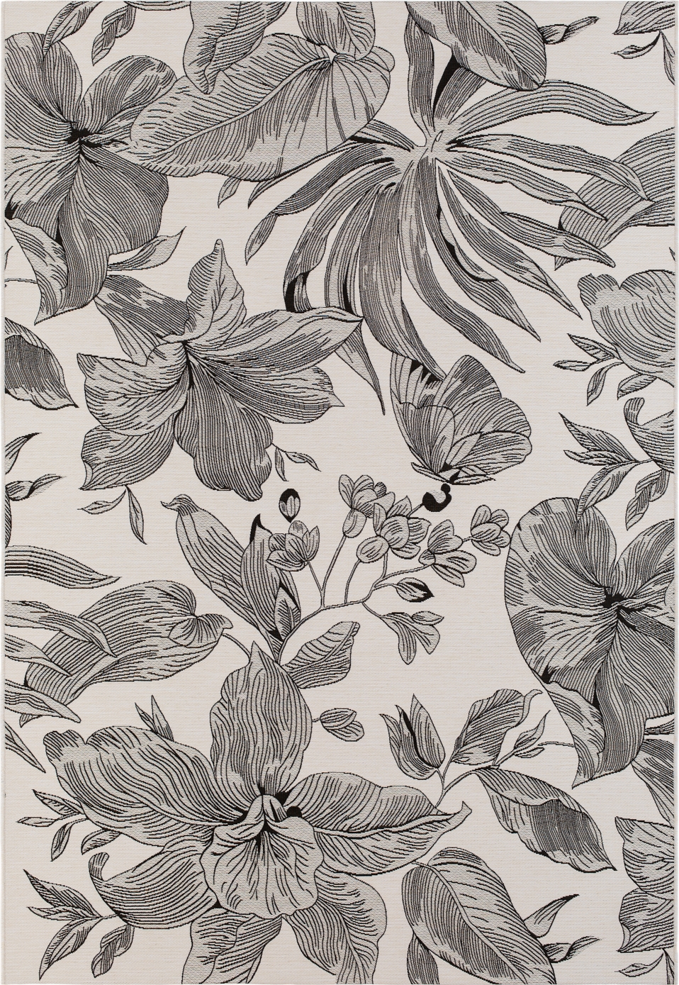 Domani Flower flach gewebter Teppich Wei�