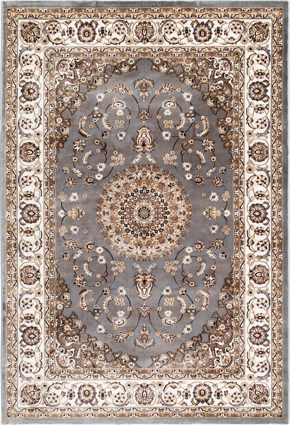 Dubai Medallion Wilton Teppich Grau