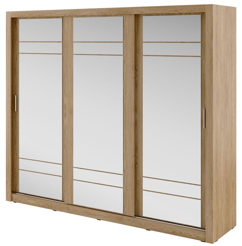 Mervyn Kleiderschrank mit Spiegel - Shetland Eiche