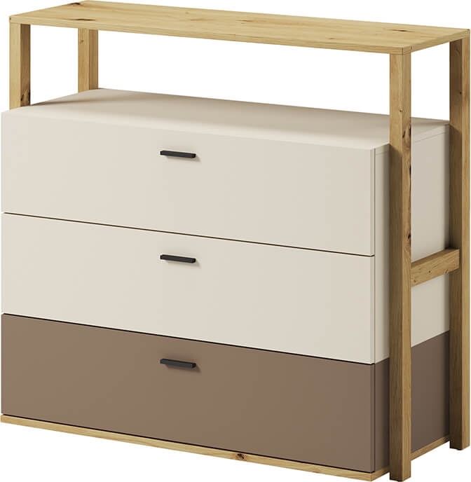 Lenny-Kommode - Artisan-Eiche/Beige/Tr�ffel