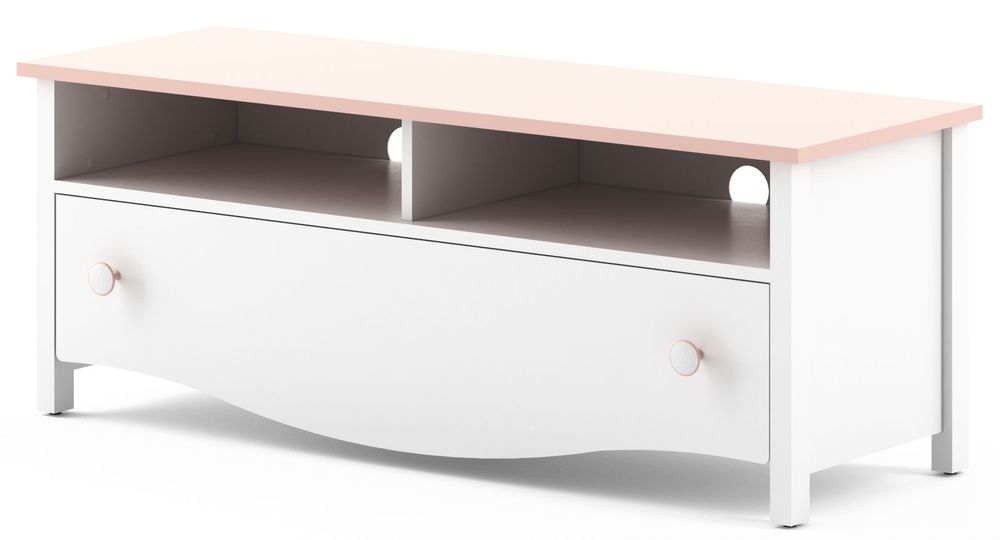 Letitia TV-Bank - Weiß/Rosa Letitia TV-Bank - Weiß/Rosa