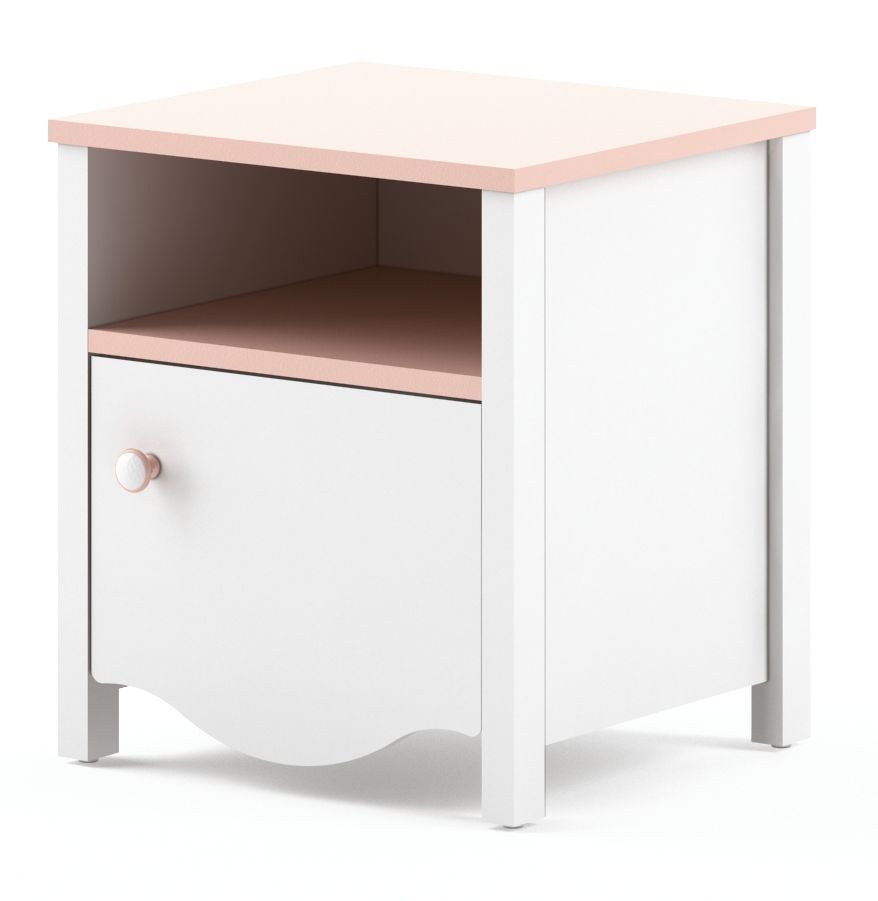 Letitia Nachttisch - Weiß/Rosa Letitia Nachttisch - Weiß/Rosa