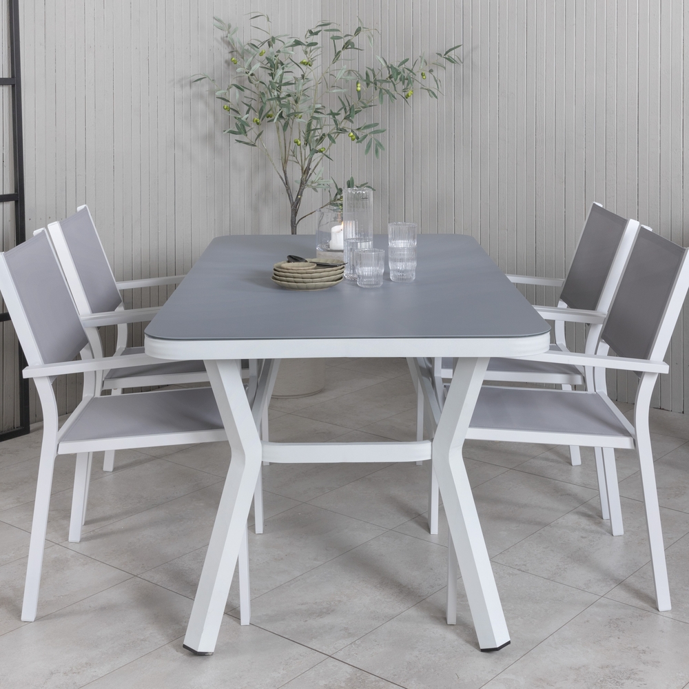 Virya Esstisch 160 x 90 cm - Grau/Wei�