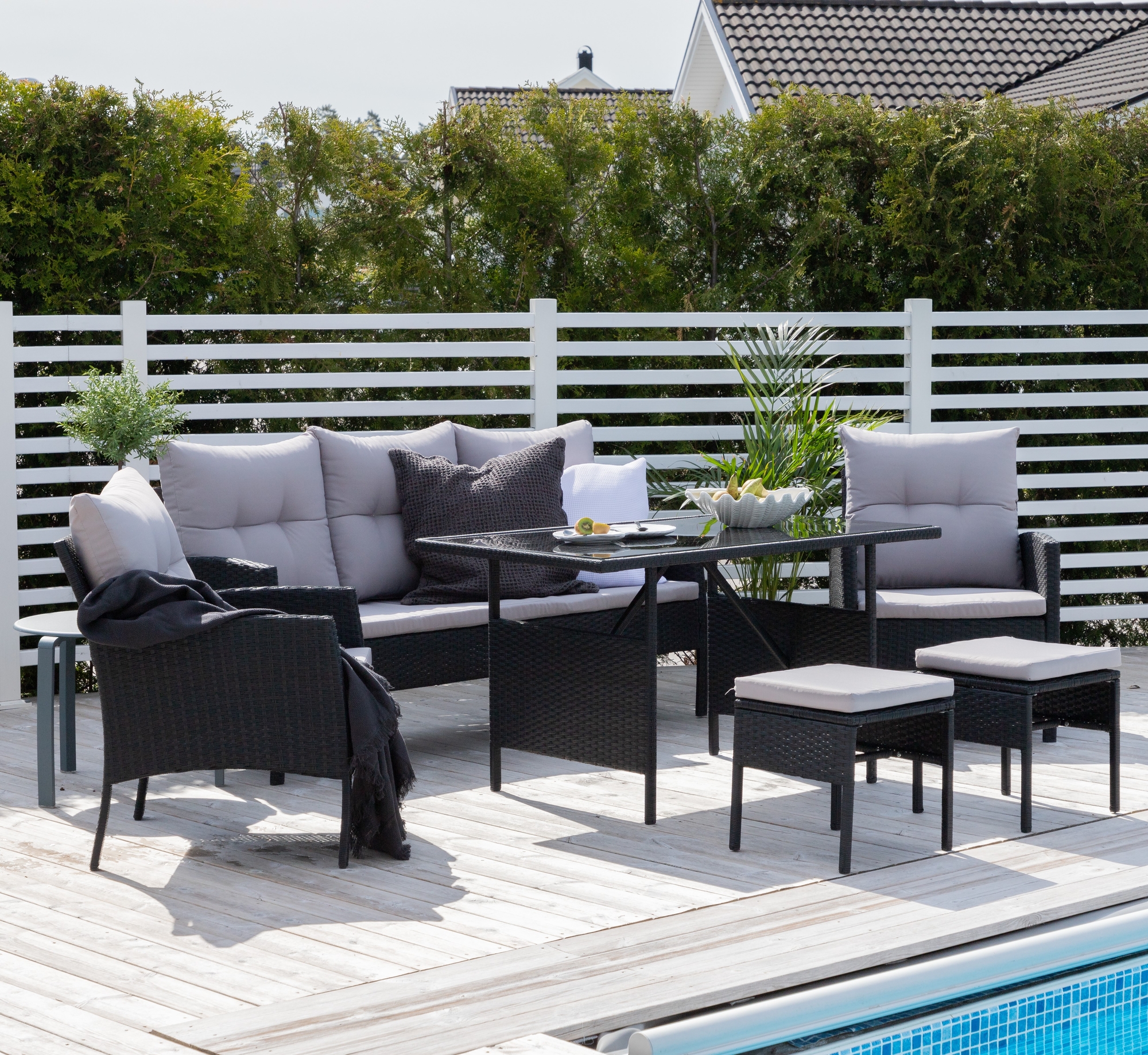 Knock Loungegruppe - Schwarz/Grau