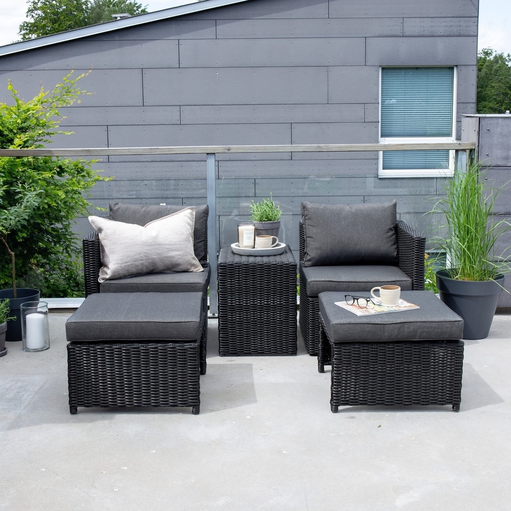 Quad-Loungegruppe - Schwarz Quad-Loungegruppe - Schwarz