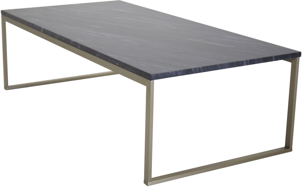 Duffy Couchtisch - Mattes Messing / Schwarzer Marmor