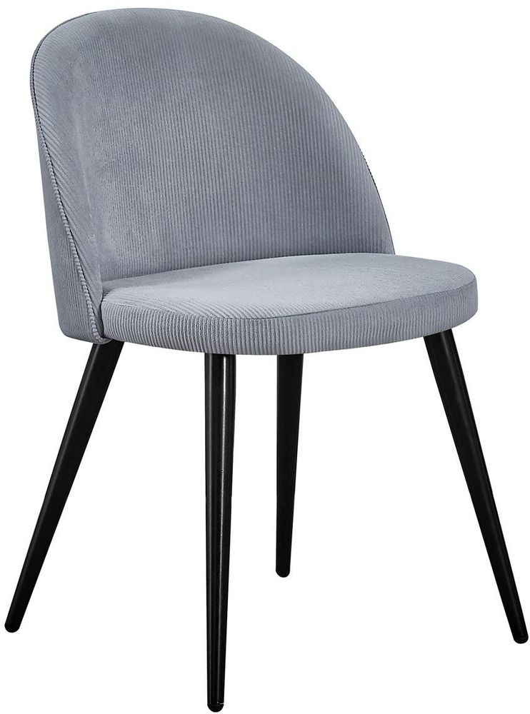 Zeus Esszimmerstuhl - Schwarz / Hellgrau Manchester