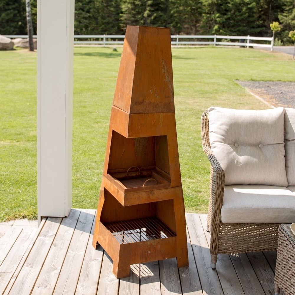 Bastian Kamin 50 x 50 cm - Rostorange Bastian Kamin 50 x 50 cm - Rostorange