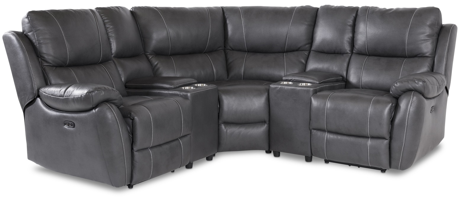 Enjoy Hollywood Biosofa (Ecksofa) - 3-Sitzer (elektrisch) in grauem Kunstleder