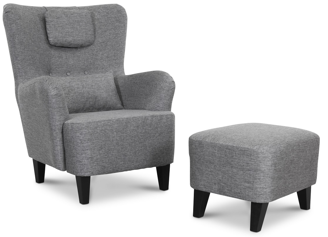 Harmony Sessel mit Fu�hocker - grau + M�belreinigung