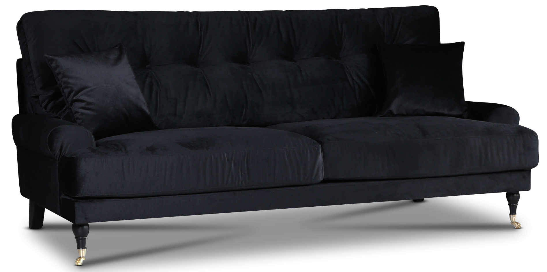 Adena 3-Sitzer-Sofa - Schwarzer Samt