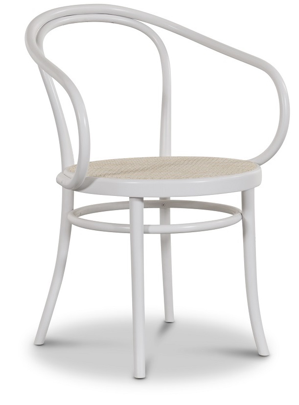 Biegeholz Armlehnenstuhl No30 Klassiker - Weiß/Rattan Biegeholz Armlehnenstuhl No30 Klassiker - Weiß/Rattan