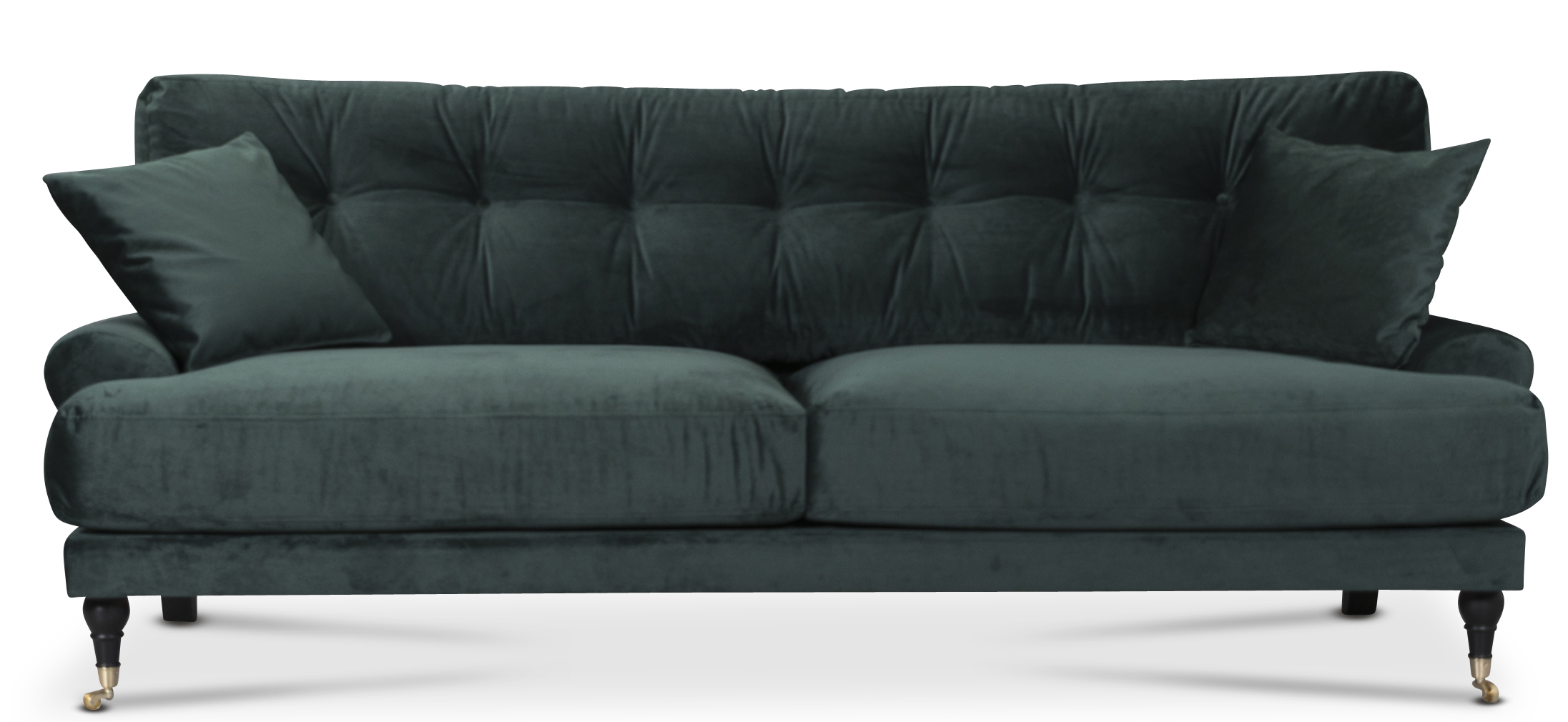 Adena 3-Sitzer Sofa - Waldgr�ner Samt Velours
