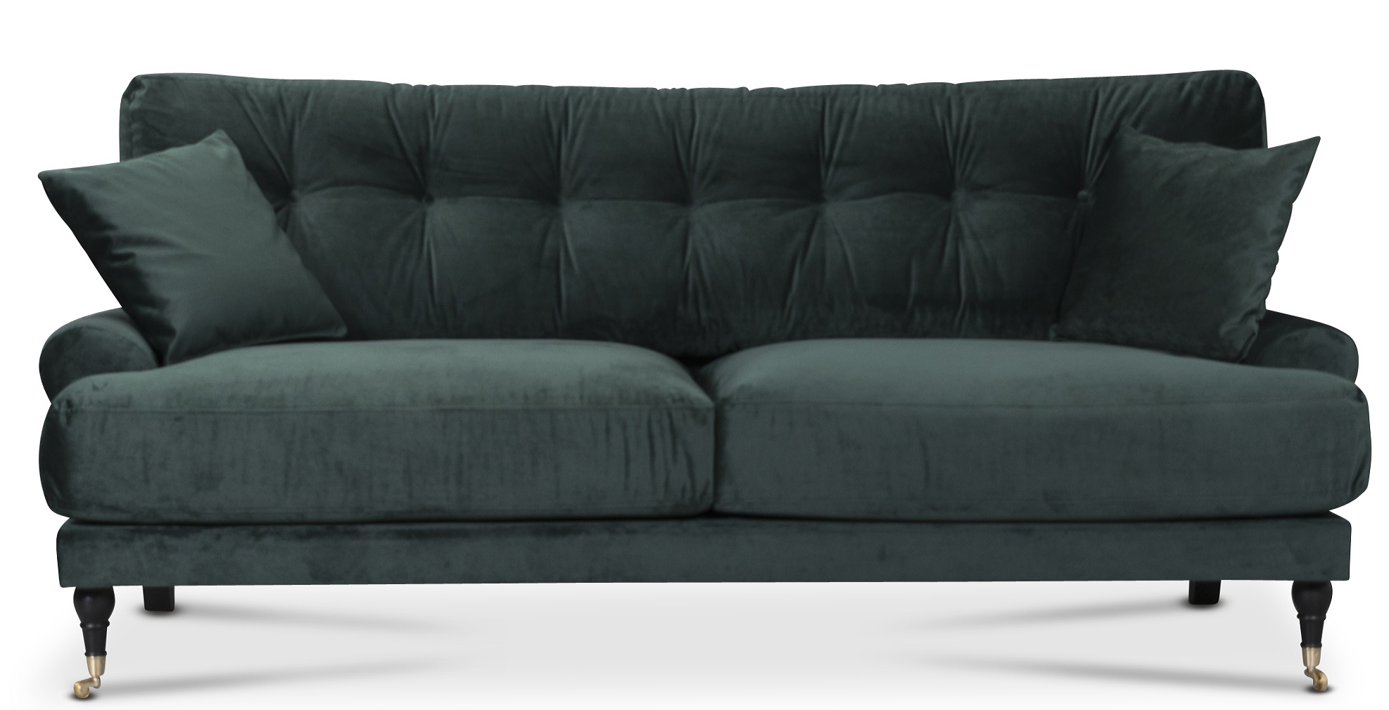 Adena 2-Sitzer Sofa - Waldgr�ner Samt Velours